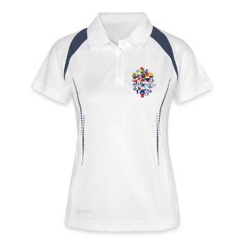 Lateinamerikanischer Widerstand - Frauen Polo atmungsaktiv - Weiß/Navy - Vorne