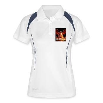 Stark Wie Ein Drache Feuersturm - Frauen Polo atmungsaktiv - Weiß/Navy - Vorne