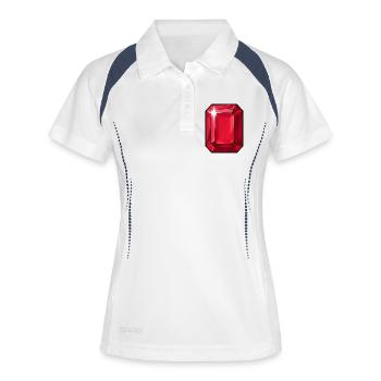 Ruby Glow: Facet Stone - Women's Polo breathable - white/navy - Front