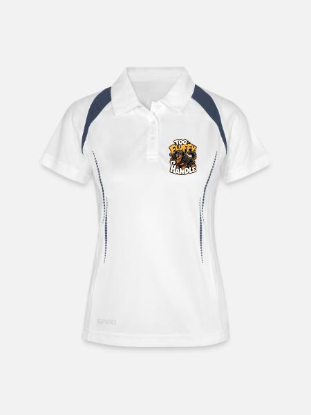 Dackel - Frauen Polo atmungsaktiv - Weiß/Navy