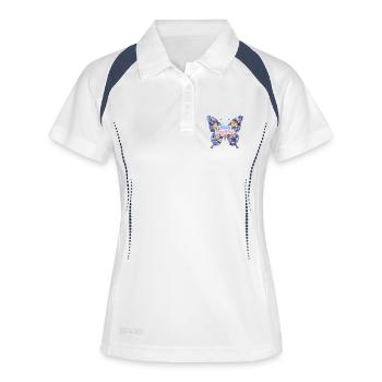 Floral Butterfly Stay Positive - Women's Polo breathable - white/navy - Front