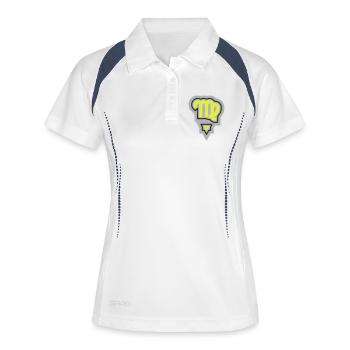 Tierkreis, Stammes-Virgo und Erde - Frauen Polo atmungsaktiv - Weiß/Navy - Vorne