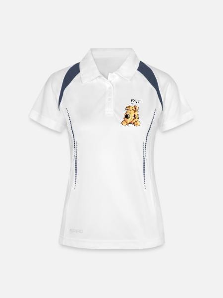 Airedale Terrier - Dog - Cartoon - Gift Dogs - Women's Polo breathable - white/navy