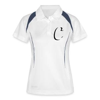 Letter C, Name, der Buchstabe C - Frauen Polo atmungsaktiv - Weiß/Navy - Vorne