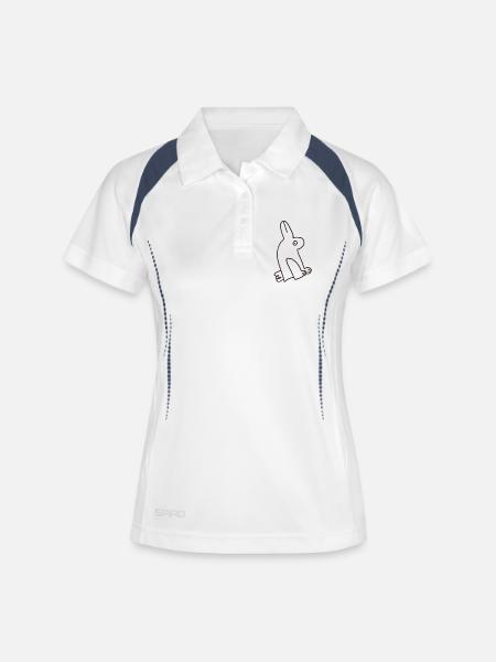 Lapin de canard - Polo respirant Femme - blanc/marine