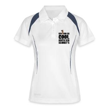Lustige Sprüche für coole Typen - Frauen Polo atmungsaktiv - Weiß/Navy - Vorne