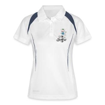Petit frère - Polo respirant Femme - blanc/marine - Devant