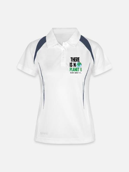 Planet B (black) - Women's Polo breathable - white/navy