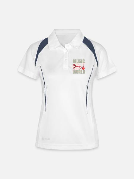 Music changes the world Design - Women's Polo breathable - white/navy