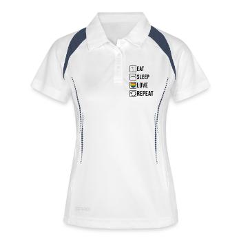 Lgbt Heart Rainbow Lesbian Love Gay Statement - Polo respirant Femme - blanc/marine - Devant