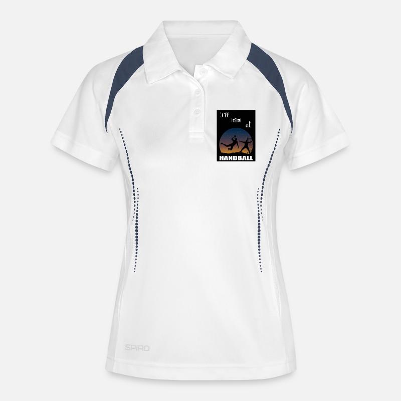 I will be at Handball - Women's Polo breathable - white/navy