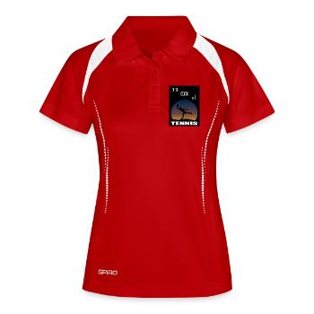 Je serai au tennis - Polo respirant Femme - blanc/marine - Devant