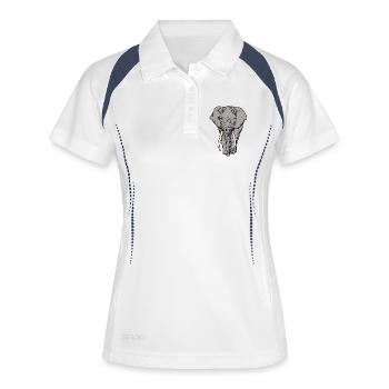 Éléphant d’afrique - Polo respirant Femme - blanc/marine - Devant