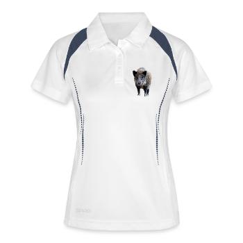 Wild boar - Women's Polo breathable - white/navy - Front