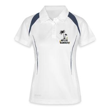 Hello summer - Frauen Polo atmungsaktiv - Weiß/Navy - Vorne