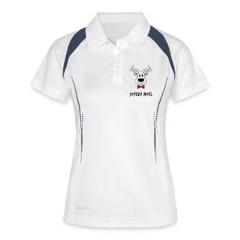 NOËL. JOYEUX NOËL. MERRY CHRISTMAS. NOUVEL AN - Polo respirant Femme - blanc/marine - Devant