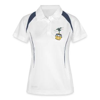 Télécabine - Coeur jaune - Polo respirant Femme - blanc/marine - Devant