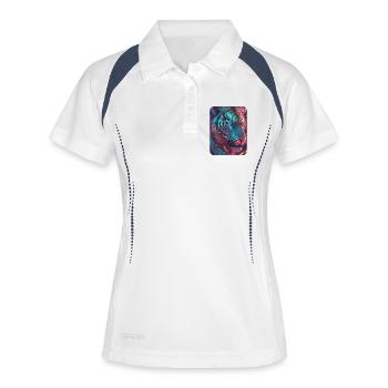 Néon Tiger Thème Lucid - Polo respirant Femme - blanc/marine - Devant