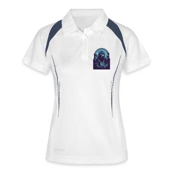 Gorrile bleue - Polo respirant Femme - blanc/marine - Devant