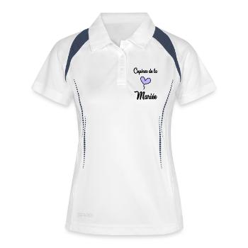 COPINE MARIEE. FUTURE MARIEE. EVJF. TEAM MARIEE - Polo respirant Femme - blanc/marine - Devant