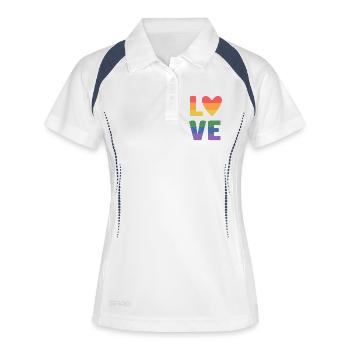 LGBT Pride Month - Liebe ist Liebe - Frauen Polo atmungsaktiv - Weiß/Navy - Vorne