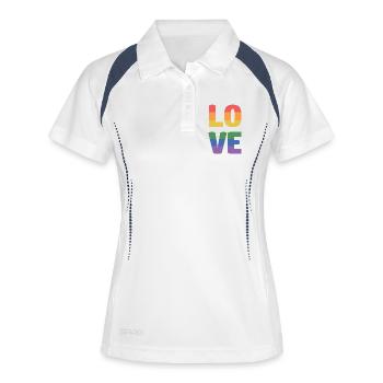 LGBT Pride Month - Liebe ist Liebe - Frauen Polo atmungsaktiv - Weiß/Navy - Vorne