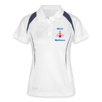 MAÎTRESSE. MERCI. MERCI MAÎTRESSE - Polo respirant Femme - blanc/marine - Devant