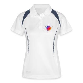 Colorful Paint Splashes - Gradient Watercolor Painting - Women's Polo breathable - white/navy - Front