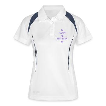 HAPPY BIRTHDAY. HAPPY BIRTHDAY. ANNIVERSARY. - Women's Polo breathable - white/navy - Front