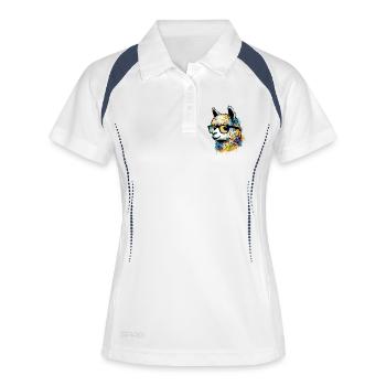 Alpaka - Frauen Polo atmungsaktiv - Weiß/Navy - Vorne