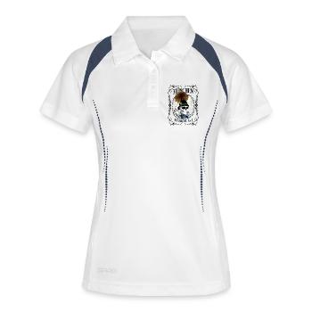 Bierzelt-Skull - Frauen Polo atmungsaktiv - Weiß/Navy - Vorne