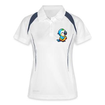 Perroquet - Polo respirant Femme - blanc/marine - Devant