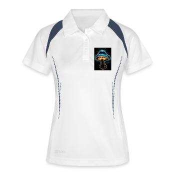 Champignon lumineux - Polo respirant Femme - blanc/marine - Devant