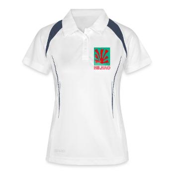 Bilbao Korallenflag Retro - Frauen Polo atmungsaktiv - Weiß/Navy - Vorne