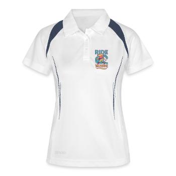Surfing & Scrolling Theme T-Shirt - Women's Polo breathable - white/navy - Front