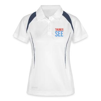 Lake Thun Souvenir T-Shirt - Women's Polo breathable - white/navy - Front