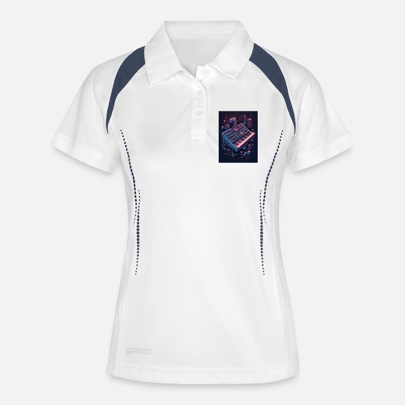 Futuristic Analog Synthesizer - Women's Polo breathable - white/navy