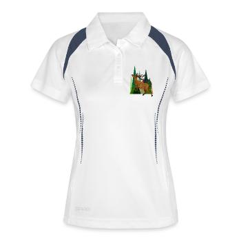 Cerf - Polo respirant Femme - blanc/marine - Devant