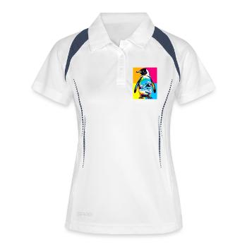 Pinguin - Frauen Polo atmungsaktiv - Weiß/Navy - Vorne