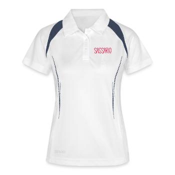 Sassario Wine &amp; Tapas Illustration - Women's Polo breathable - white/navy - Front
