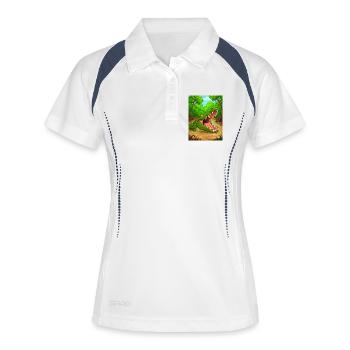 Crocodile – Les rivières d’Afrique, la morsure la plus forte - Polo respirant Femme - blanc/marine - Devant