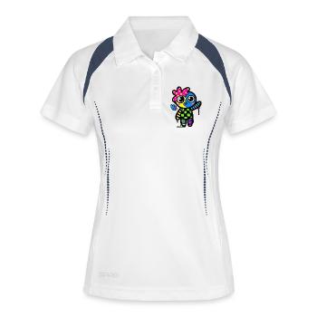 Split Face Rainbow Pop Art - Women's Polo breathable - white/navy - Front