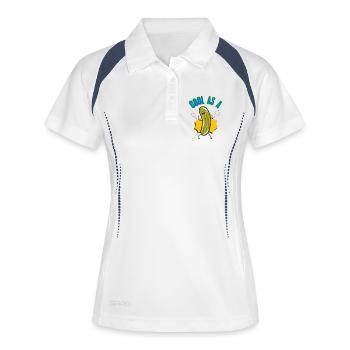 Cool_as_a_Cucumber Sätze sagen Slang-Redewendungen - Frauen Polo atmungsaktiv - Weiß/Navy - Vorne