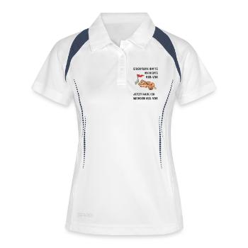 Eigentlich hatte ich heute viel vor Faultier  - Frauen Polo atmungsaktiv - Weiß/Navy - Vorne