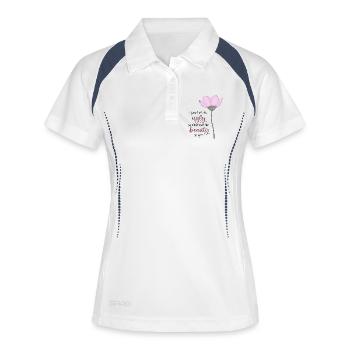 Ne laissez pas le laid tuer la beauté en vous - Polo respirant Femme - blanc/marine - Devant