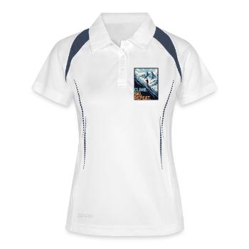 Skitour Bergsteiger Climb Ski Repeat Motto - Frauen Polo atmungsaktiv - Weiß/Navy - Vorne