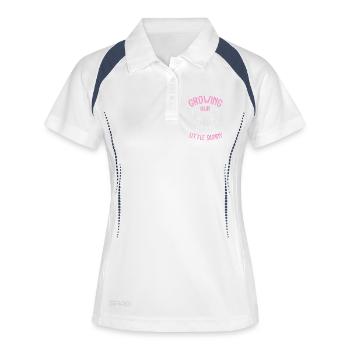 Werdende Mutter Ostern Gender Reveal - Frauen Polo atmungsaktiv - Weiß/Navy - Vorne