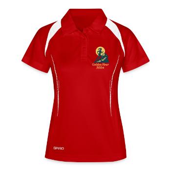 Golden Hour Miles Trail Lady - Frauen Polo atmungsaktiv - Weiß/Navy - Vorne