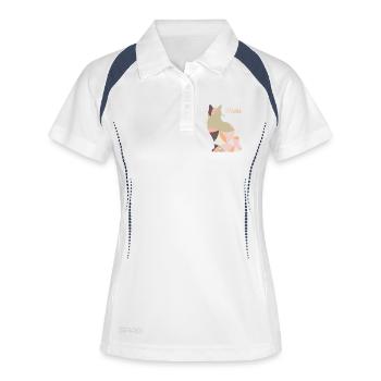 Miaou - Chat - Abstrait - Polo respirant Femme - blanc/marine - Devant