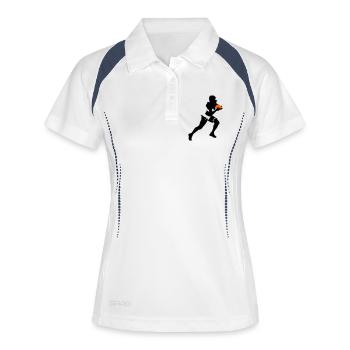 Football girl - Frauen Polo atmungsaktiv - Weiß/Navy - Vorne